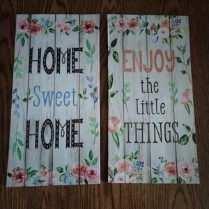 Lot of 2 Wall Decor Sayings Home Sweet Home